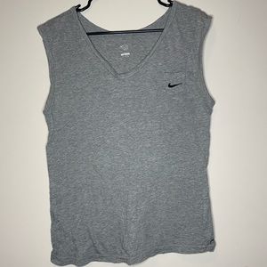 Nike gray sleeveless workout shirt, small pocket
